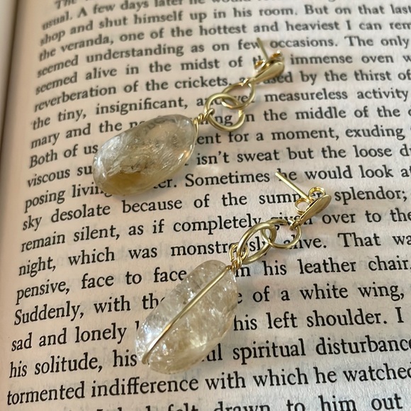 Genuine Citrine Earrings with Gold Plated Studs - Picture 5 of 8